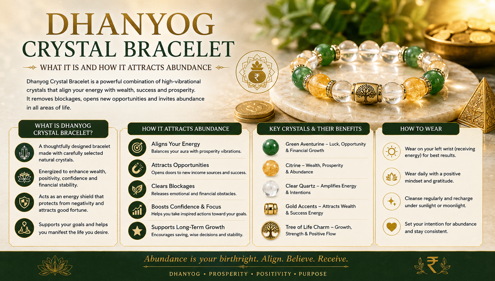 Dhanyog Crystal Bracelet What It Is and How It Attracts Abundance