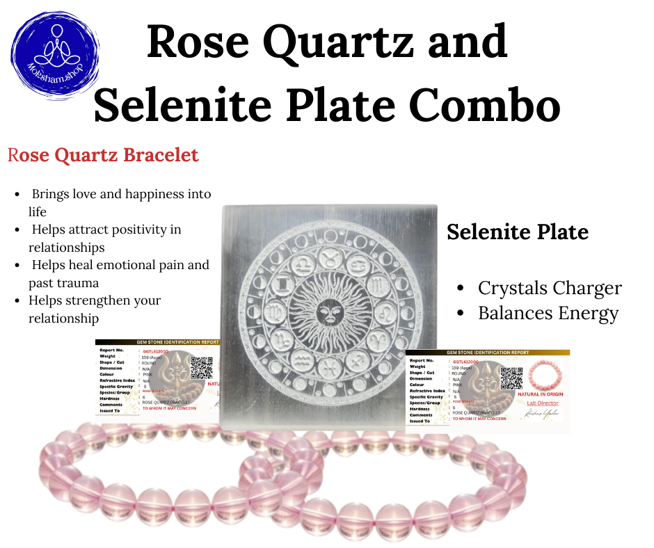 The Moksham Rose Quartz Natural Stone Couple Bracelet