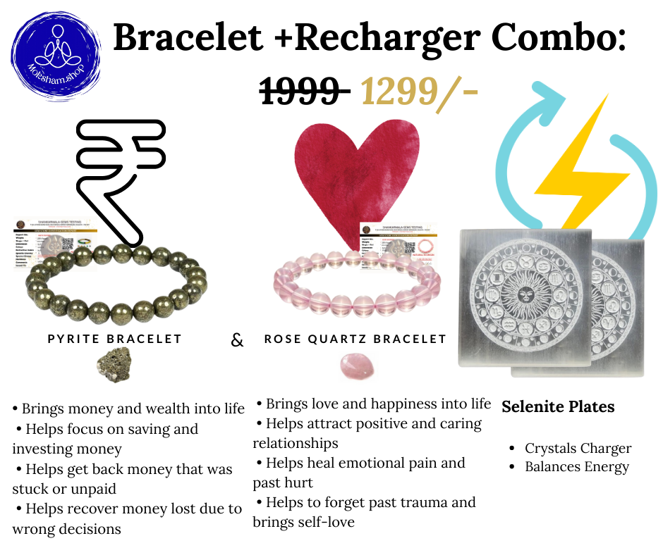 The Moksham Super Raw Pyrite & Rose Quartz Combo Bracelet