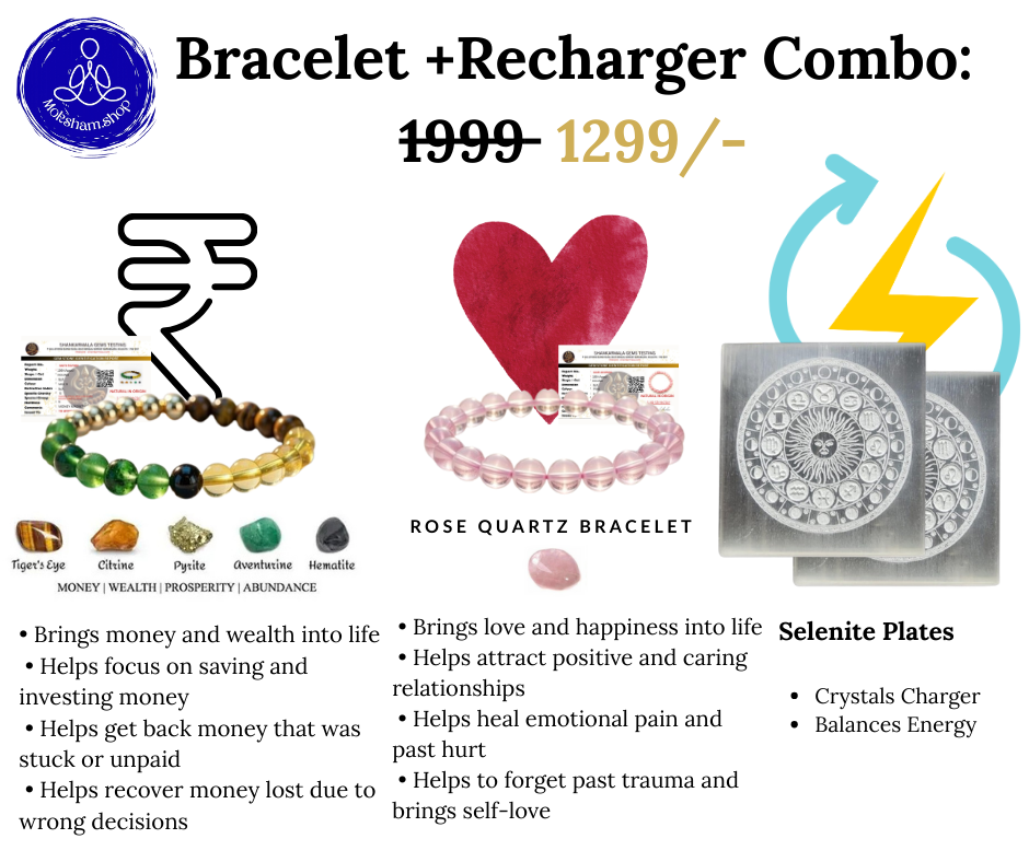 The Moksham Money Magnet & Rose Quartz Combo Bracelet