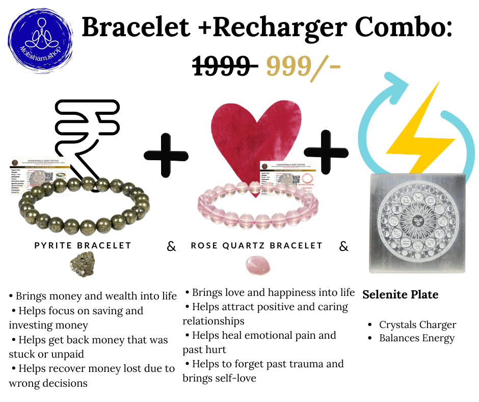 The Moksham Super Raw Pyrite & Rose Quartz Combo Bracelet