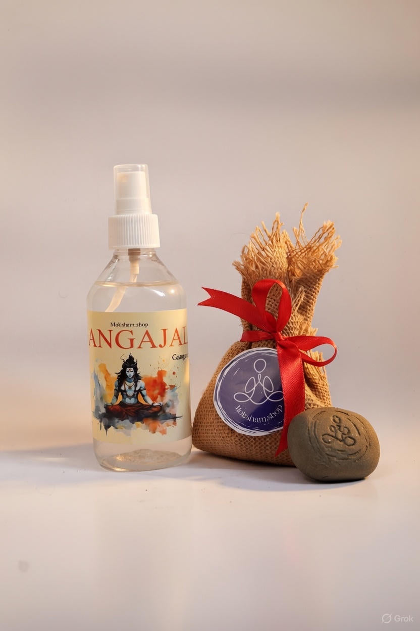 Sacred Ganga Ritual Combo – Gangajal Spray (200ml) &amp; Ganga Soil Bar