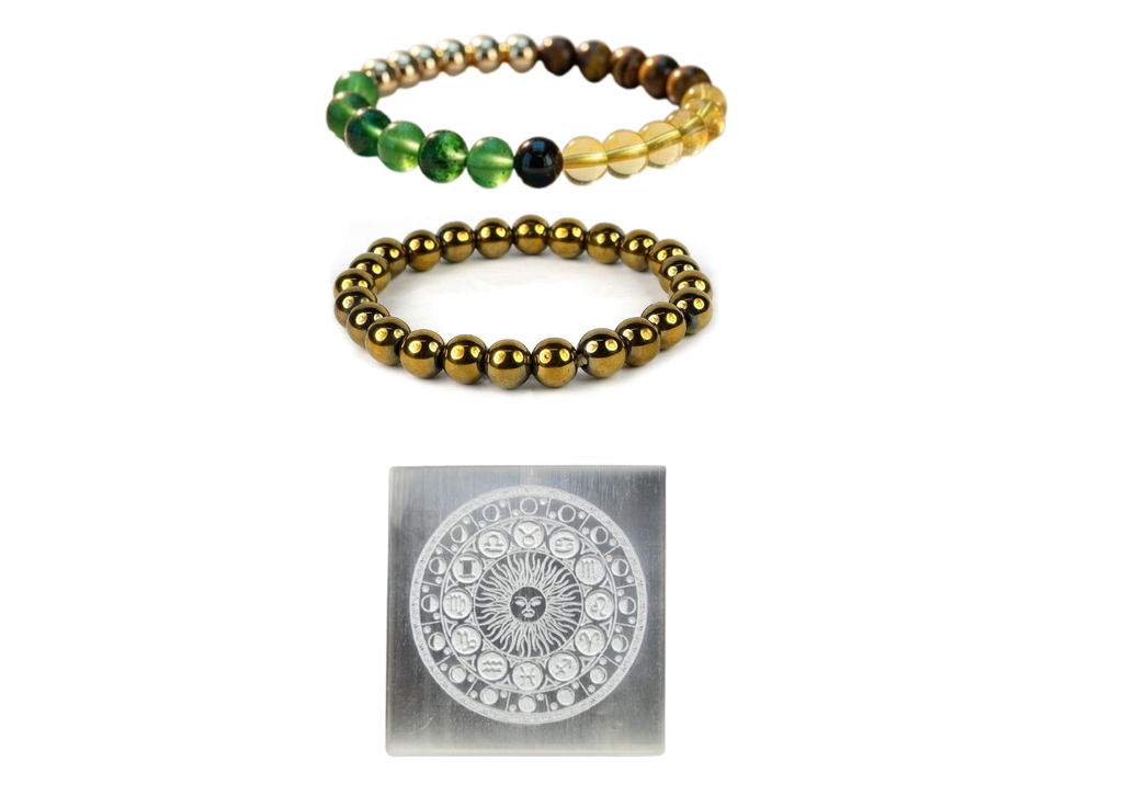 The Moksham Money Magnet & Golden Pyrite Combo Bracelet