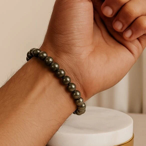 The Moksham Super Raw Pyrite & Rose Quartz Combo Bracelet