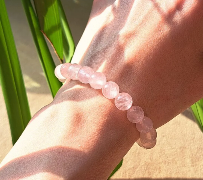 The Moksham Rose Quartz Natural Stone Couple Bracelet