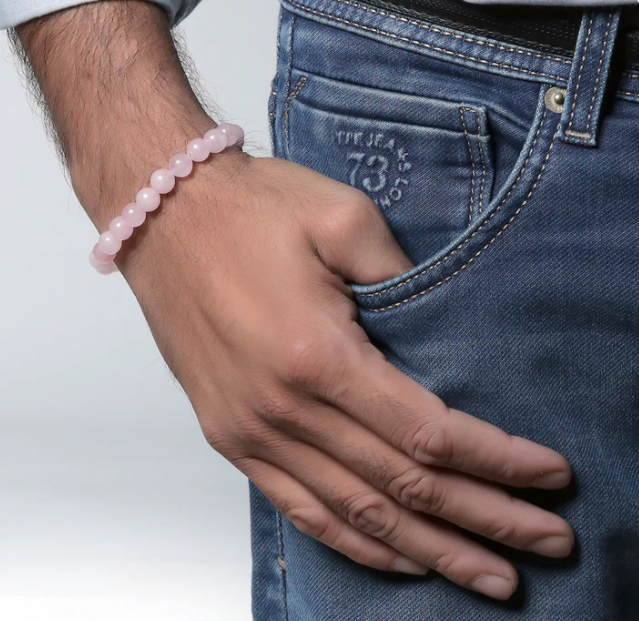 The Moksham Rose Quartz Natural Stone Couple Bracelet