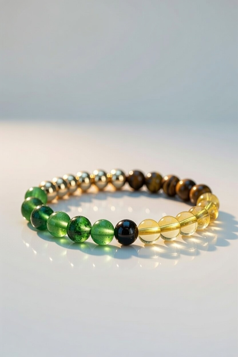 The Moksham Money Magnet & Rose Quartz Combo Bracelet