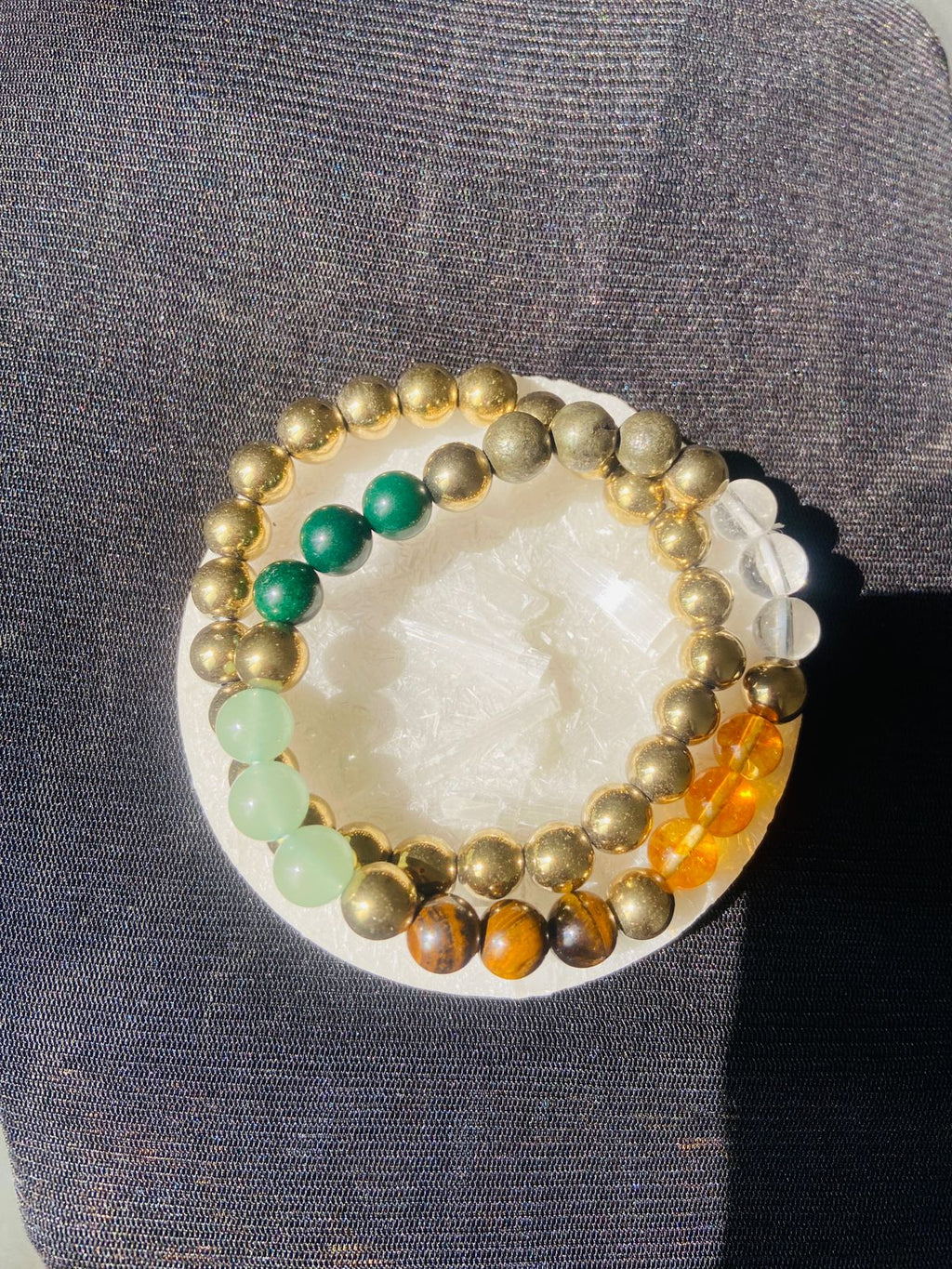 The Moksham Money Magnet & Golden Pyrite Combo Bracelet